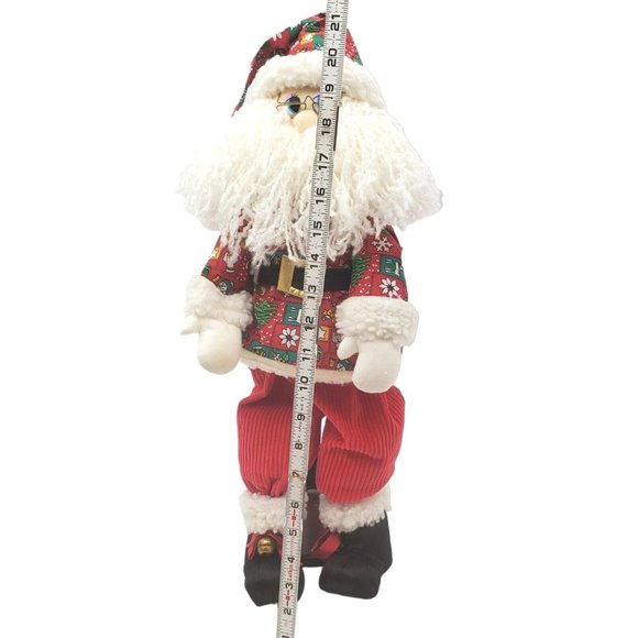 Santa 1998 Joelson Industries Plush Christmas Holiday Home Decor VTG Calico Yarn - Picture 6 of 8